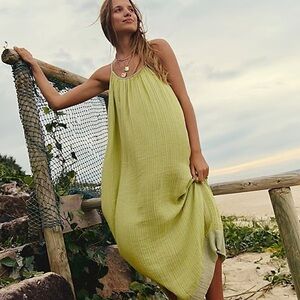 Free People | Dresses | Free People Rio Reversible Midimaxi Dress Green  Lime Small New Billowy Comfort | Poshmark